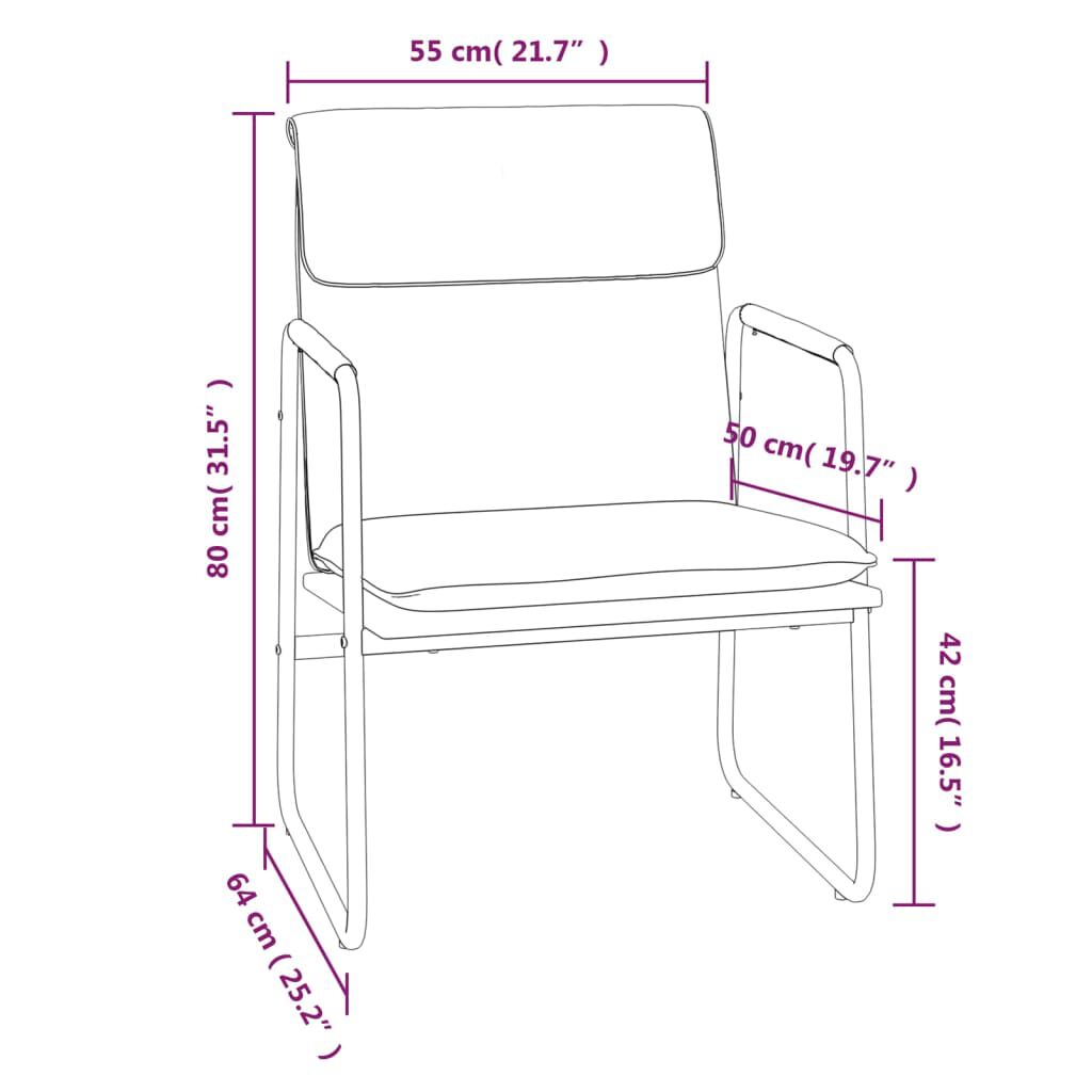 vidaXL Πολυθρόνα Σκούρο Γκρι 55 x 64 x 80 εκ. Υφασμάτινη