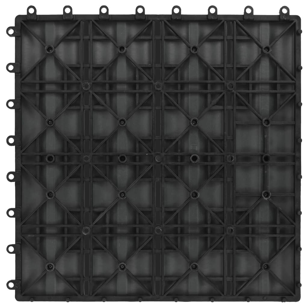 vidaXL Πλακάκια Deck 11 τεμ. Ανάγλυφα Γκρι 30x30 εκ. 1 μ² WPC