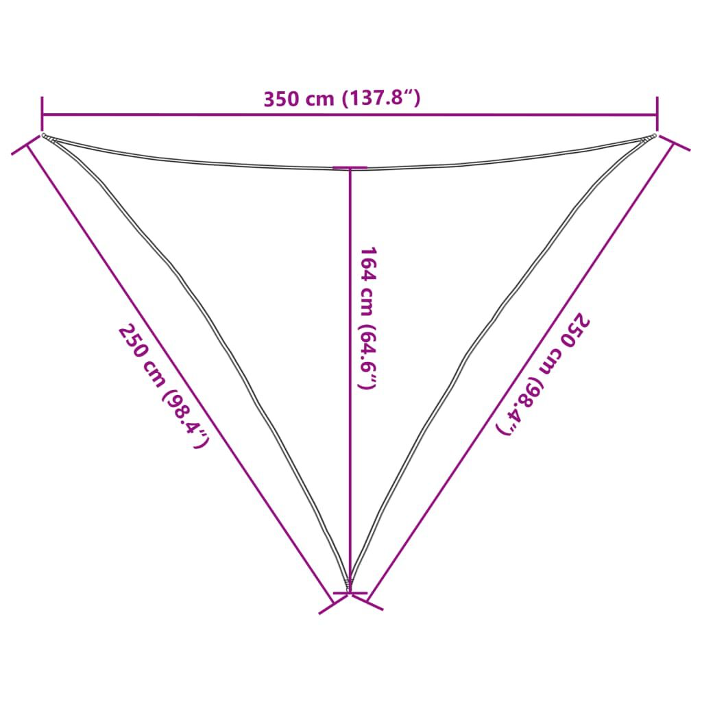 vidaXL Σκίαστρο Ιστιοπλοΐας Χρ. Άμμου 2,5x2,5x3,5μ. Πολυεστέρας Oxford