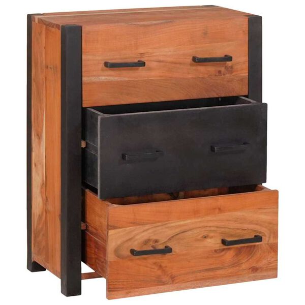 vidaXL Πλαϊνό γραφείο 3 pcs Καφέ 110 x 30 x 75 εκ Μασίφ ξύλο ακακίας