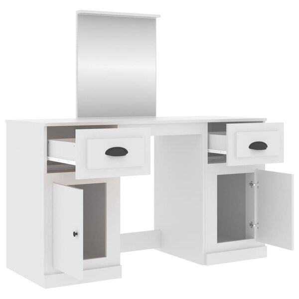 vidaXL Μπουντουάρ με Καθρέφτη Λευκό 130 x 50 x 132,5 εκ.