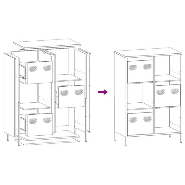 vidaXL Ντουλάπι Πράσινο Λαδί 68x39x103,5 εκ. από Ατσάλι