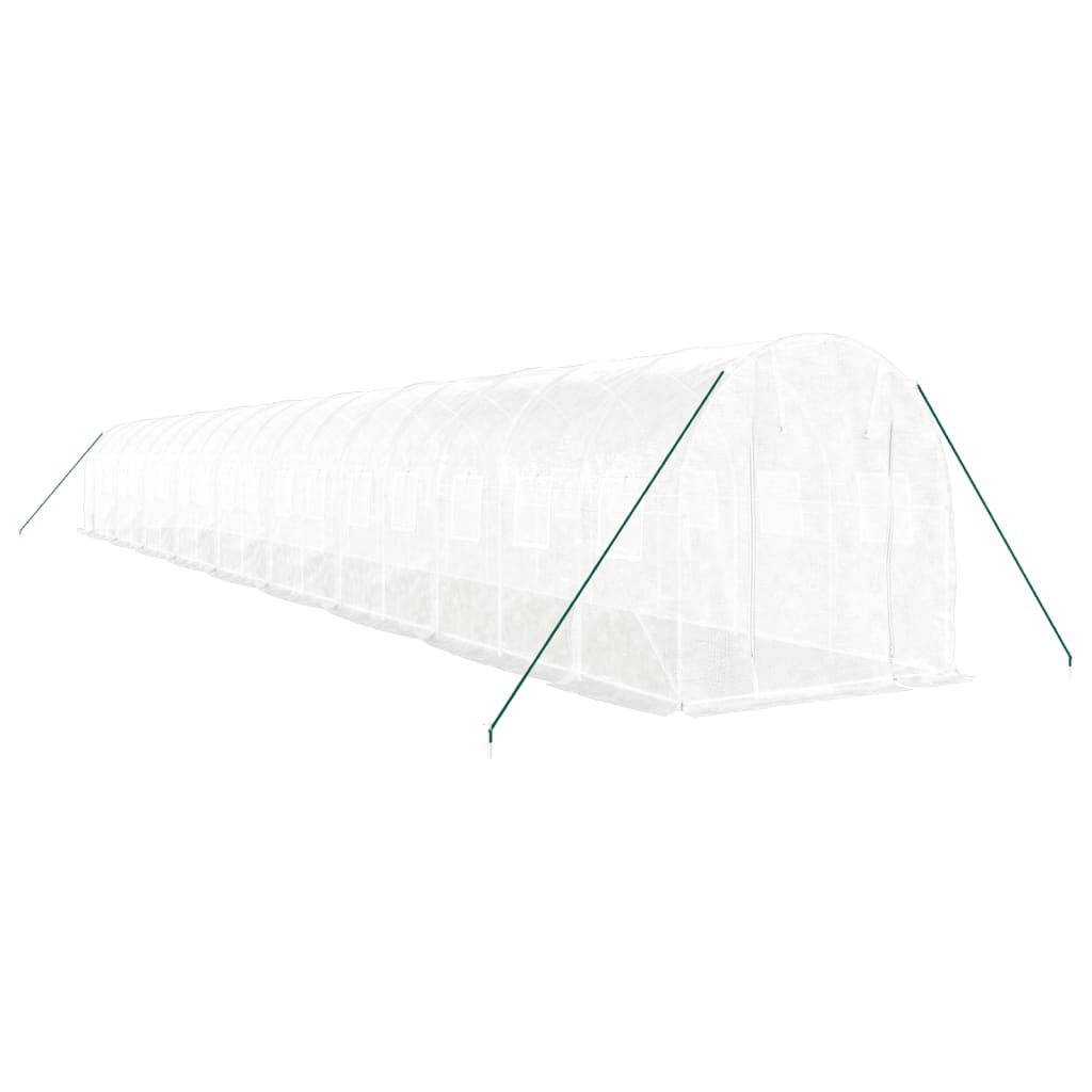 vidaXL Θερμοκήπιο με Ατσάλινο Πλαίσιο Λευκό 36 μ² 18 x 2 x 2 μ.