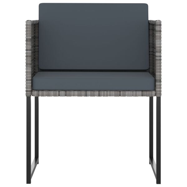 vidaXL Σετ Τραπεζαρίας Κήπου 11 τεμ. Γκρι Συνθετ. Ρατάν με Μαξιλάρια