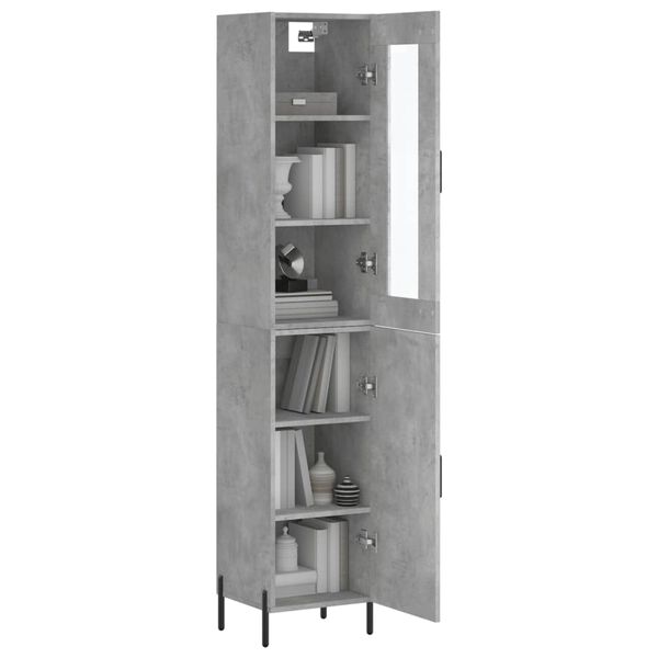 vidaXL Ντουλάπι Γκρι Σκυροδέματος 34,5x34x180 εκ. Επεξεργασμένο Ξύλο