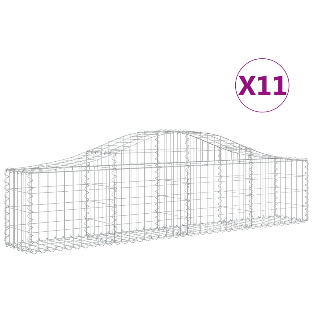 vidaXL Συρματοκιβώτια Τοξωτά 11 τεμ. 200x30x40/60 εκ. Γαλβαν. Ατσάλι