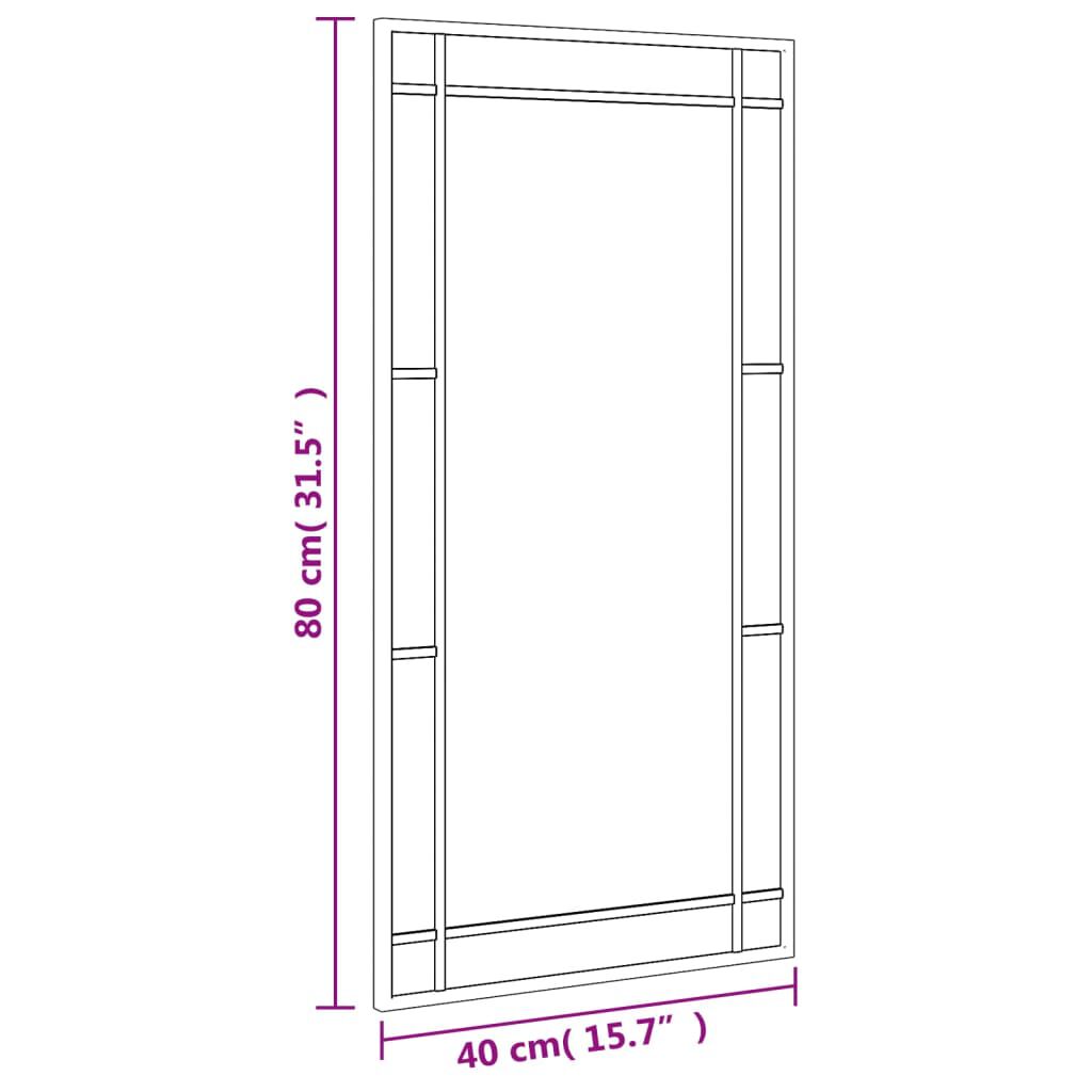vidaXL Καθρέφτης Ορθογώνιος Μαύρος 40 x 80 εκ. από Σίδερο