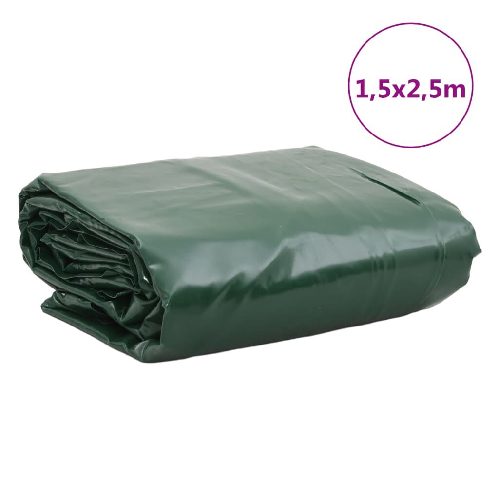 vidaXL Μουσαμάς Πράσινος 1,5 x 2,5 μ. 650 γρ./μ²