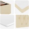 vidaXL Οθωμανικό κρεβάτι με στρώμα & LEDs Cream 120x190cm ύφασμα