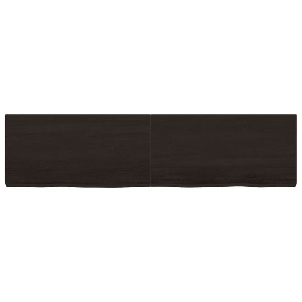 vidaXL Επιφάνεια Τραπεζιού Σκούρο Καφέ 160x40x(2-6)εκ Επεξ. Μασίφ Δρυς