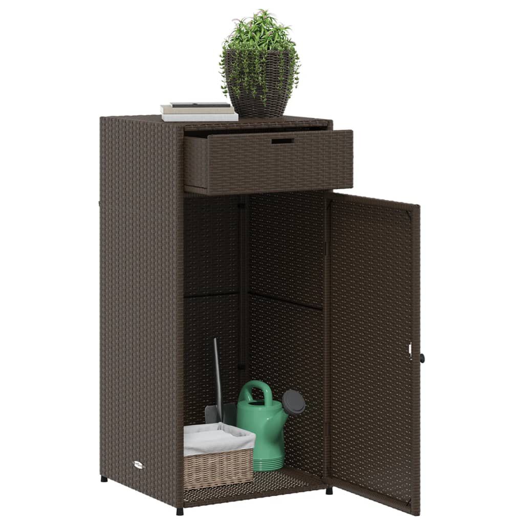 vidaXL Ντουλάπι Αποθήκευσης Κήπου Καφέ 55x55x111 εκ. Συνθετικό Ρατάν