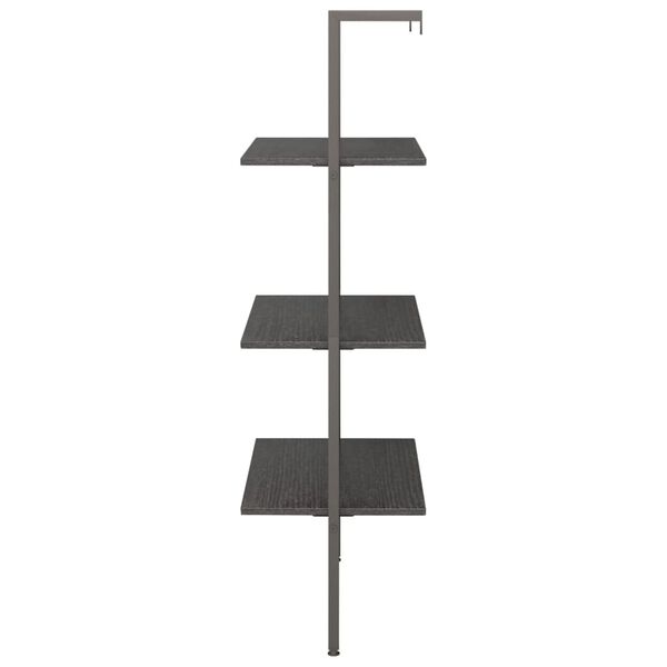 vidaXL Ραφιέρα Κεκλιμένη 3 Επιπέδων Μαύρη 64x35x120,5 εκ.