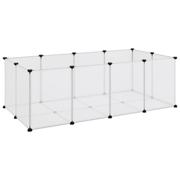 vidaXL Κλουβί Μικρών Ζώων Διαφανές 144x74x46,5 εκ Πολυπροπυλ. & Ατσάλι