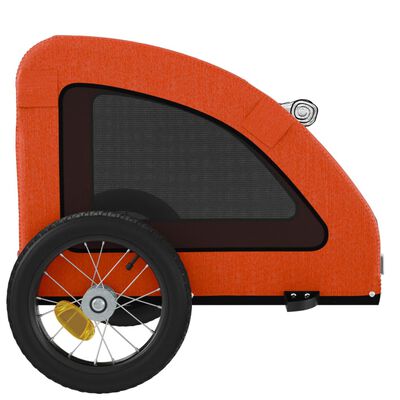 vidaXL Τρέιλερ Ποδηλάτου Κατοικίδιων Πορτοκαλί Oxford/Σίδηρος