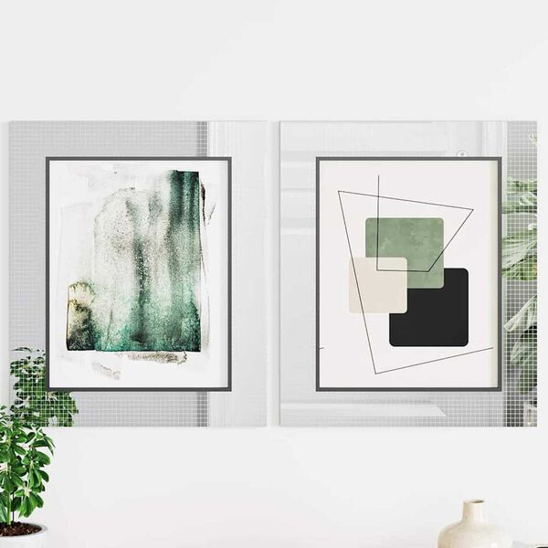 vidaXL Μωσαϊκό Καθρέπτη Γεωμετρικό 3 pcs Ασημί 100 x 4 εκ. Γυαλί