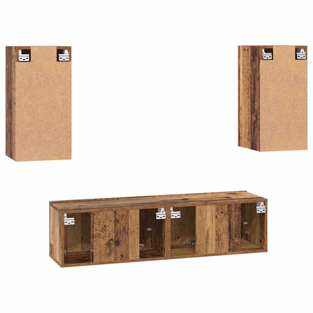 vidaXL Σετ επίπλου τηλεόρασης 4 pcs Παλαιό ξύλο 60 x 30 x 30 cm