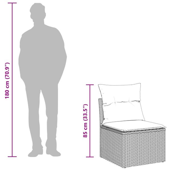 vidaXL Σετ Καναπέ Κήπου 4 pcs Καφέ, Κρέμα Πολυ rattan, βαμμένο ατσάλι