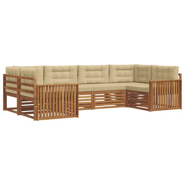 vidaXL &Sigma;&epsilon;&tau; &Kappa;&alpha;&nu;&alpha;&pi;έ 6 pcs &Phi;&upsilon;&sigma;&iota;&kappa;ό &kappa;&alpha;&iota; &Mu;&pi;&epsilon;&zeta; &Sigma;&tau;&epsilon;&rho;&epsilon;ό &Xi;ύ&lambda;&omicron; &Alpha;&kappa;&alpha;&kappa;ί&alpha;&sigmaf;