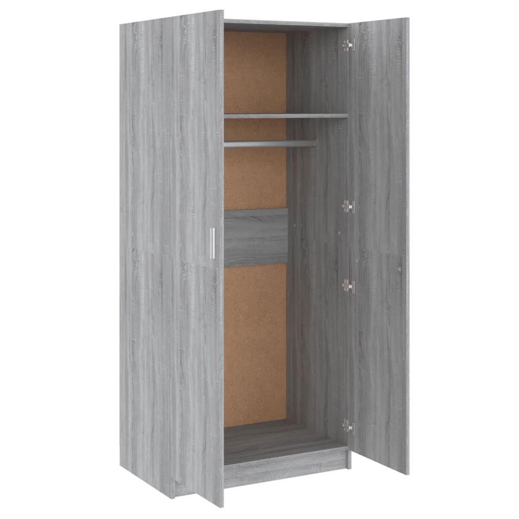 vidaXL Ντουλάπα Γκρι Sonoma 80 x 52 x 180 εκ. από Επεξεργασμένο Ξύλο