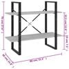 vidaXL Βιβλιοθήκη με 2 Ράφια Γκρι Σκυρ. 80 x 30 x 70 εκ. Επεξ. Ξύλο