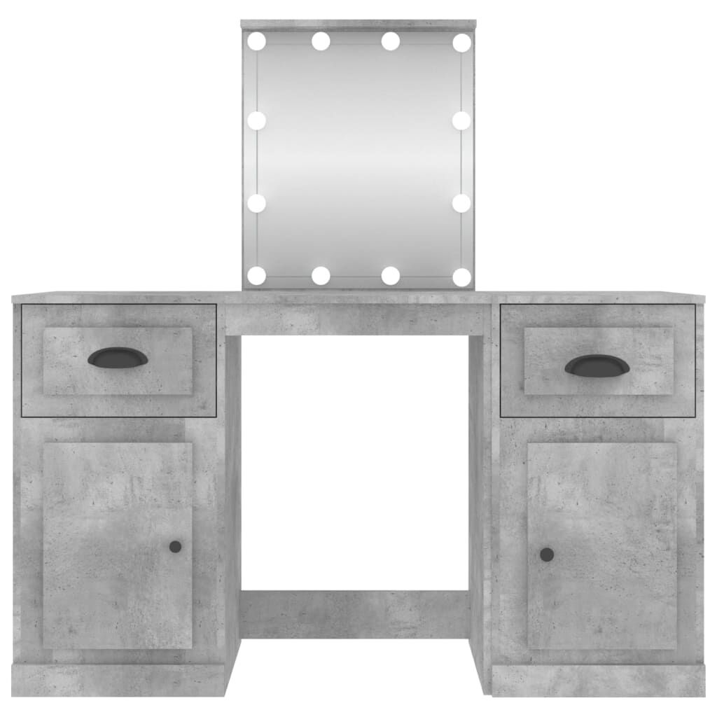 vidaXL Μπουντουάρ με LED Γκρι Σκυροδέματος 130x50x132,5 εκ.