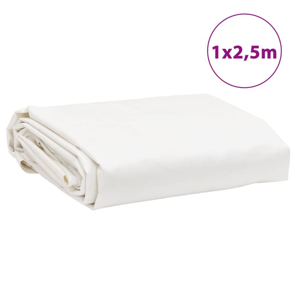 vidaXL Μουσαμάς Λευκός 1 x 2,5 μ. 650 γρ./μ²