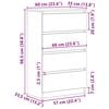vidaXL Συρταριέρα Γκρι Sonoma 60x35x98,5 εκ. από Επεξεργασμένο Ξύλο