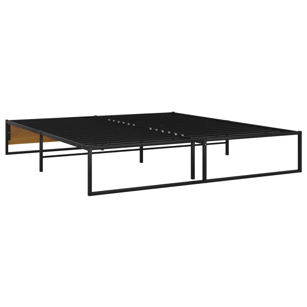vidaXL Πλαίσιο Κρεβατιού Μαύρο 180 x 200 εκ. Μεταλλικό