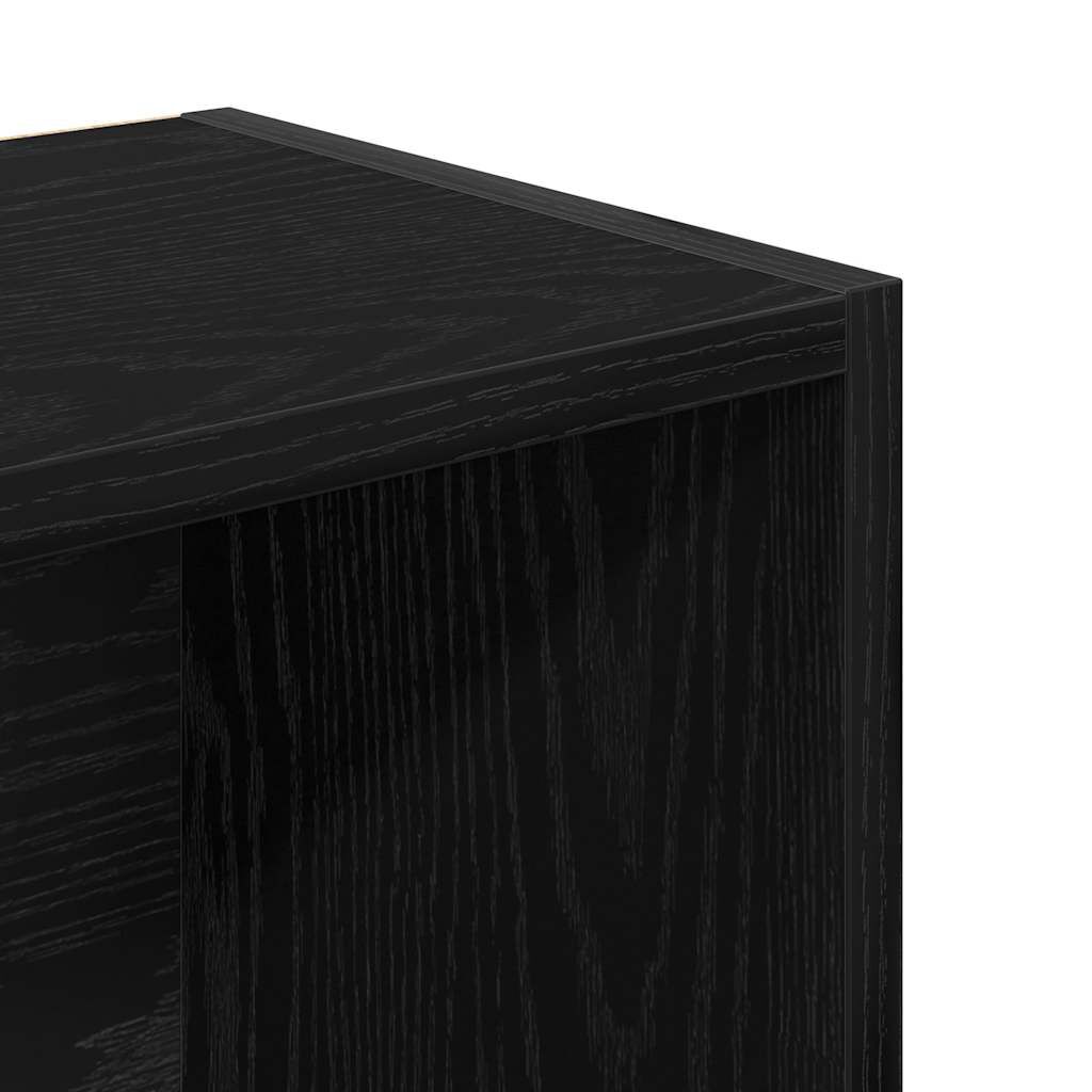 vidaXL Βιβλιοθήκη Μαύρη Δρυς 31x24x102 εκ. Κατασκευασμένο ξύλο