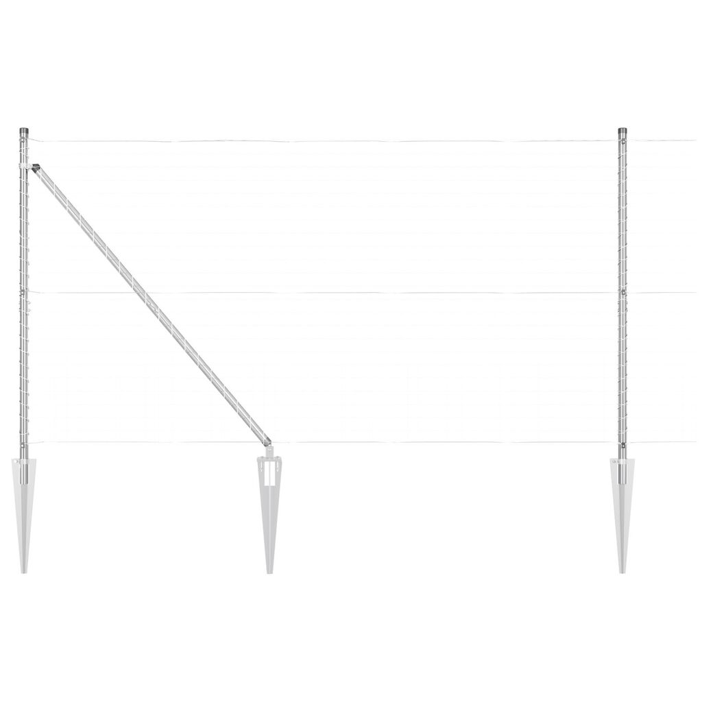 Πόλοι περίφραξης vidaXL με αιχμή 26 τεμάχια Ø32 mm 160 cm Γαλβανισμένο ατσάλι