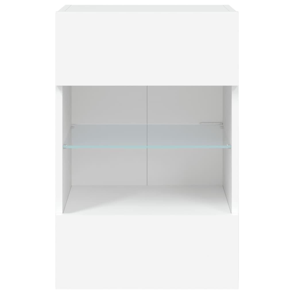 vidaXL Έπιπλο Τοίχου Τηλεόρασης με LED Λευκό 40x30x60,5 εκ.