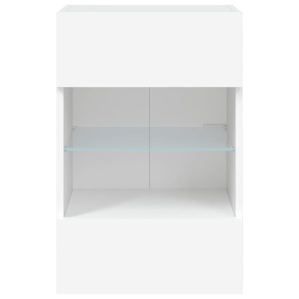 vidaXL Έπιπλο Τοίχου Τηλεόρασης με LED Λευκό 40x30x60,5 εκ.