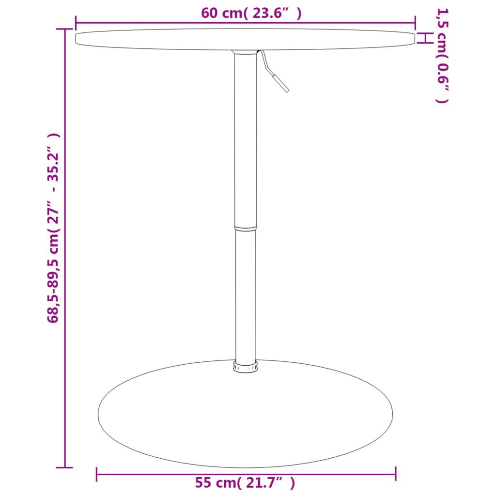 vidaXL Τραπέζι Μπαρ Αν. Καφέ Ø60x89,5 εκ. από Μασίφ Ξύλο Δρυός
