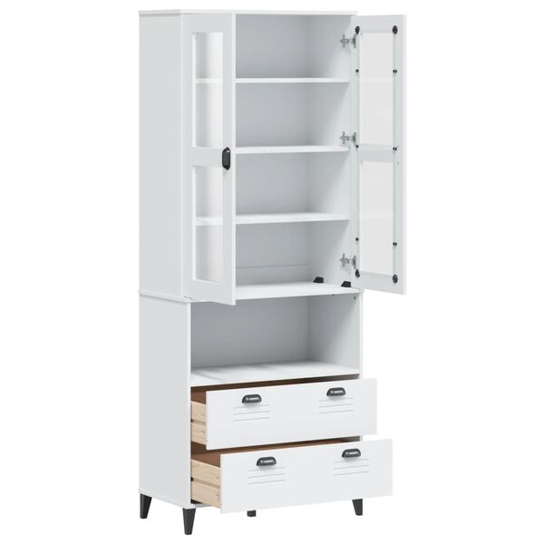 vidaXL Ντουλάπι Ψηλό VIKEN Λευκός 80x40x80 εκ. από Μασίφ Ξύλο Πεύκου