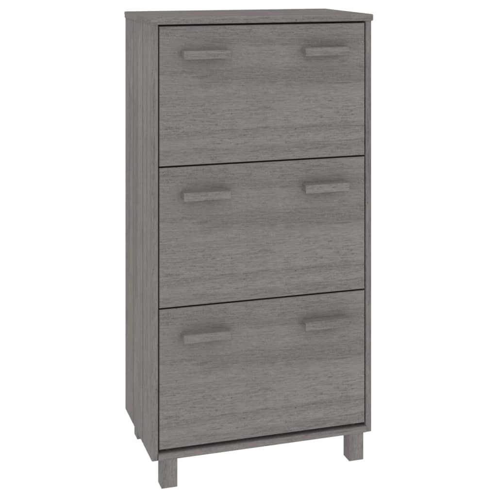 vidaXL Παπουτσοθήκη HAMAR Αν. Γκρι 59,5x35x117 εκ. Μασίφ Ξύλο Πεύκου