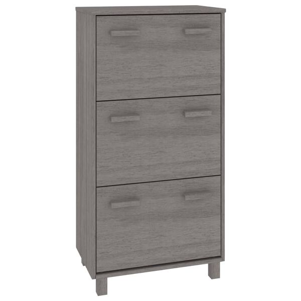 vidaXL Παπουτσοθήκη HAMAR Αν. Γκρι 59,5x35x117 εκ. Μασίφ Ξύλο Πεύκου