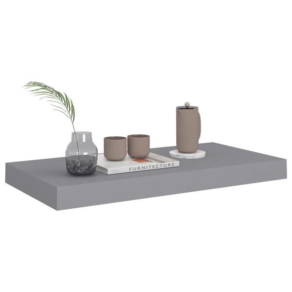 vidaXL Ράφια Τοίχου 2 τεμ. Γκρι 50x23x3,8 εκ. MDF
