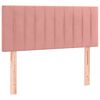 vidaXL Κρεβάτι Boxspring με Στρώμα & LED Ροζ 120x200 εκ. Βελούδινο