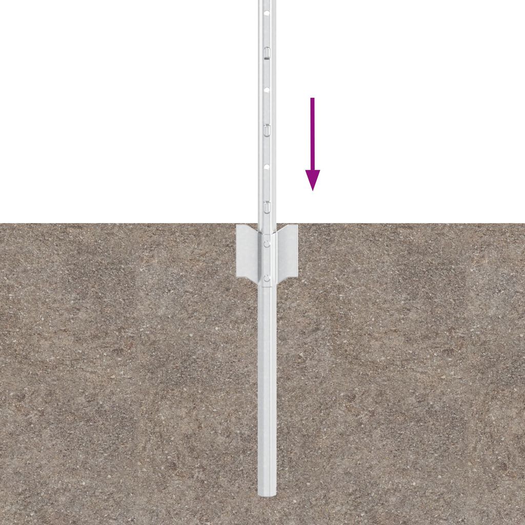 vidaXL Πό posts φράχτη 22 pcs Ασημί 50 x 0.6 μ Επικαλυμμένος Χάλυβας