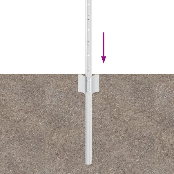 vidaXL Πό posts φράχτη 22 pcs Ασημί 50 x 0.6 μ Επικαλυμμένος Χάλυβας