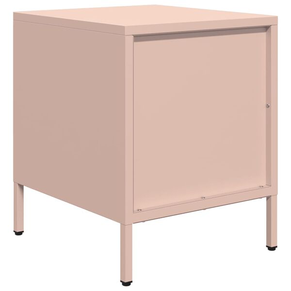 vidaXL Κομοδίνο Ροζ 35x39x43,5 εκ. από Χάλυβα