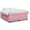 vidaXL Κρεβάτι Boxspring με Στρώμα Ροζ 180x200 εκ. Βελούδινο