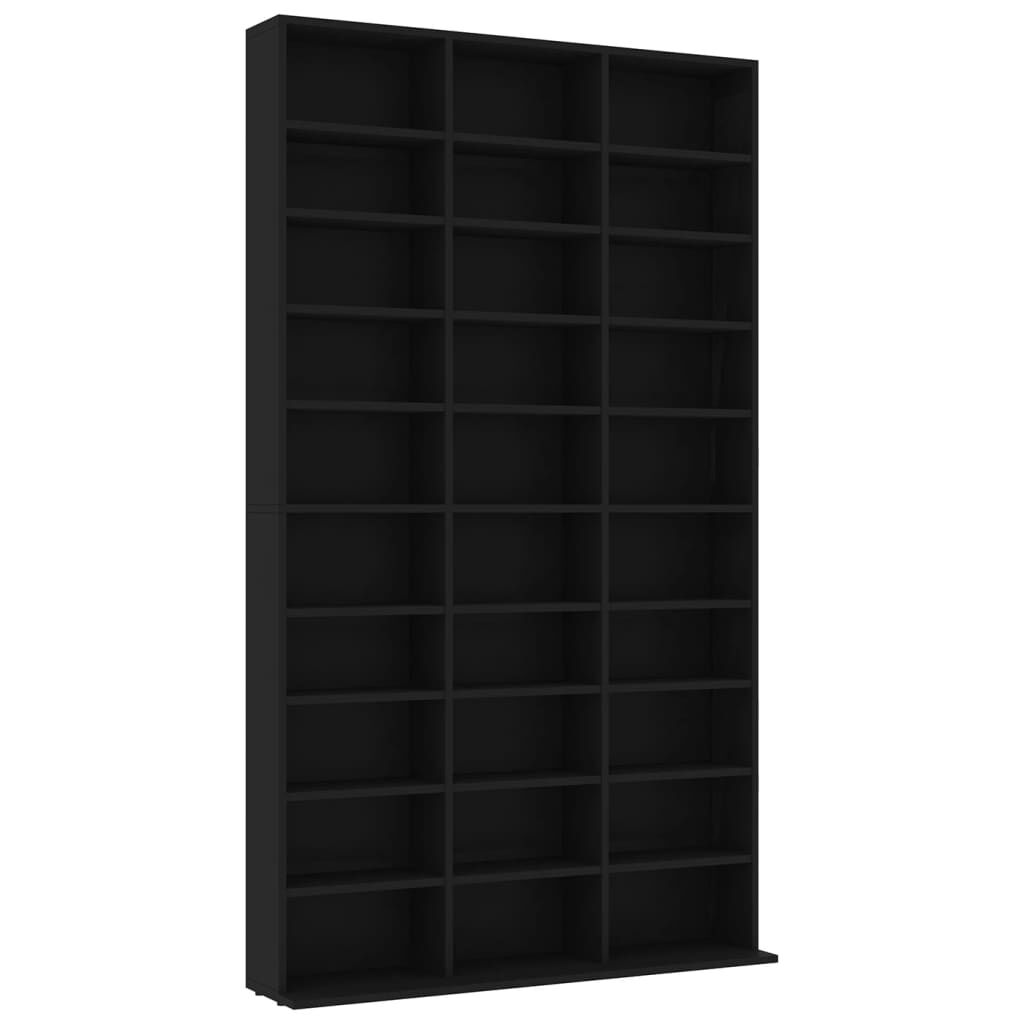 vidaXL Έπιπλο για CD Μαύρο 102 x 16 x 177,5 εκ. από Επεξεργασμένο Ξύλο