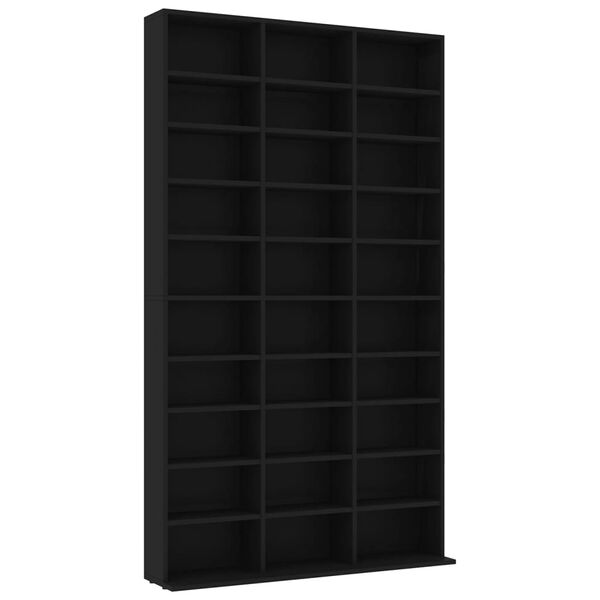 vidaXL Έπιπλο για CD Μαύρο 102 x 16 x 177,5 εκ. από Επεξεργασμένο Ξύλο