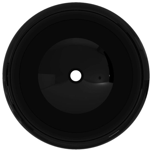vidaXL Νιπτήρας Στρογγυλός Μαύρος 40 x 15 εκ. Κεραμικός