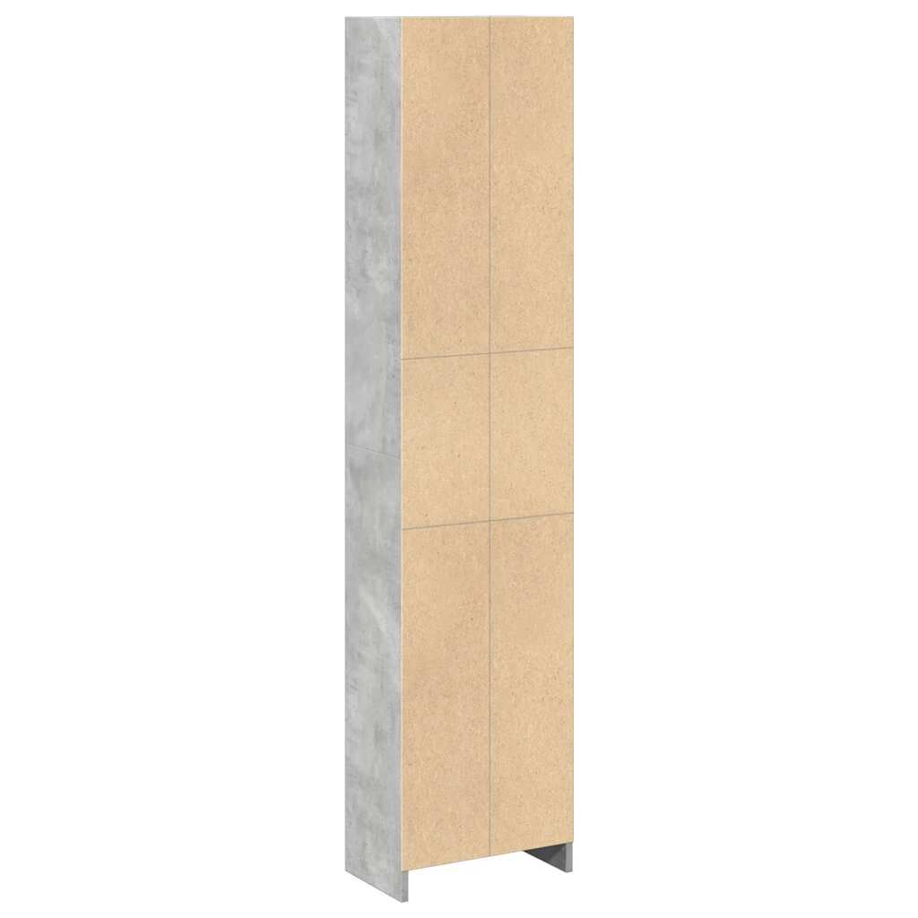 vidaXL Βιβλιοθήκη Γκρι Σκυροδέματος 40x24x176 εκ. Επεξεργ. Ξύλο