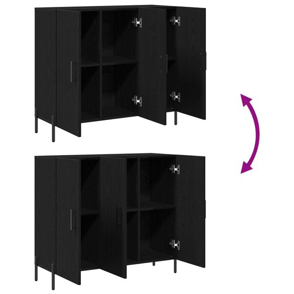 vidaXL Πλαϊνό γραφείο Μαύρη δρυς 90 x 34 x 80 εκ. Επεξεργασμένο ξύλο