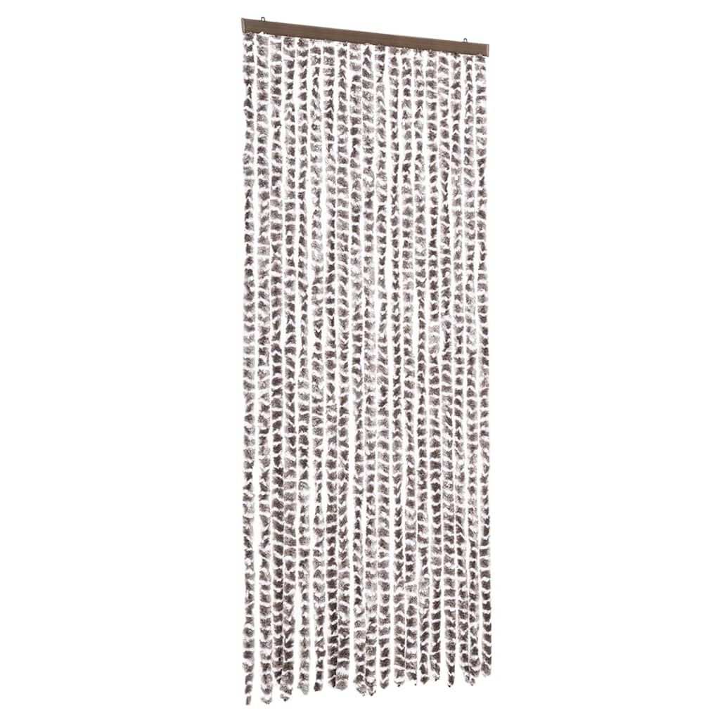 vidaXL Σήτα - Κουρτίνα Πόρτας Taupe / Λευκό 56 x 185 εκ. από Σενίλ