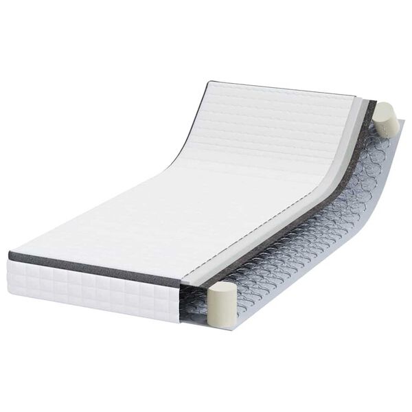 vidaXL Στρώμα Λευκό, Γκρι 90 x 190 cm Πλεκτό ύφασμα