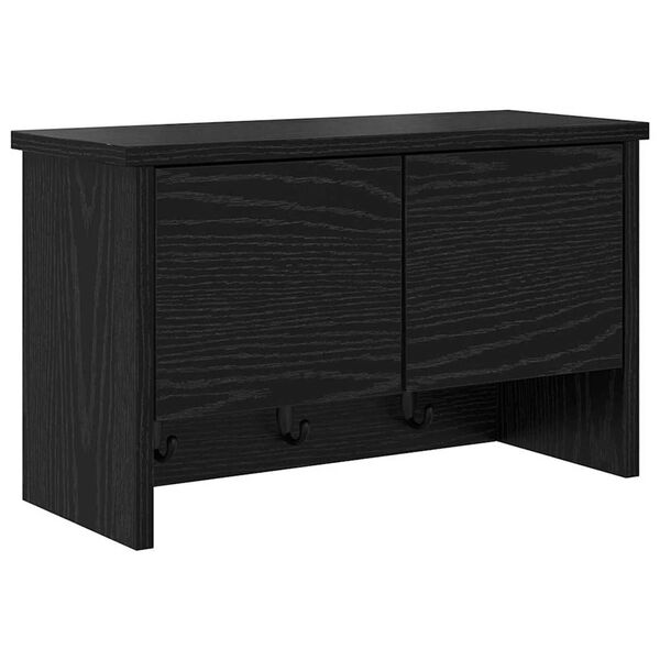 vidaXL Τοίχου Κρεμάστρα Μαύρη δρυς 50 x 20 x 30 εκ. Επεξεργασμένο ξύλο